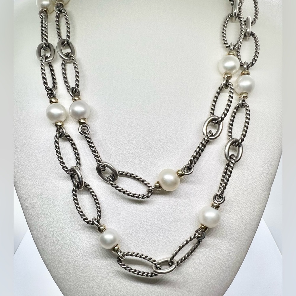 David Yurman Bijoux Pearl Necklace with Gold